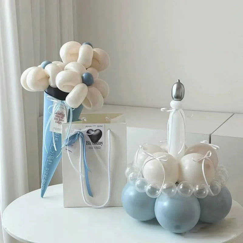 Finished balloon bouquet DIY kit with round balloons for handmade decoration projects