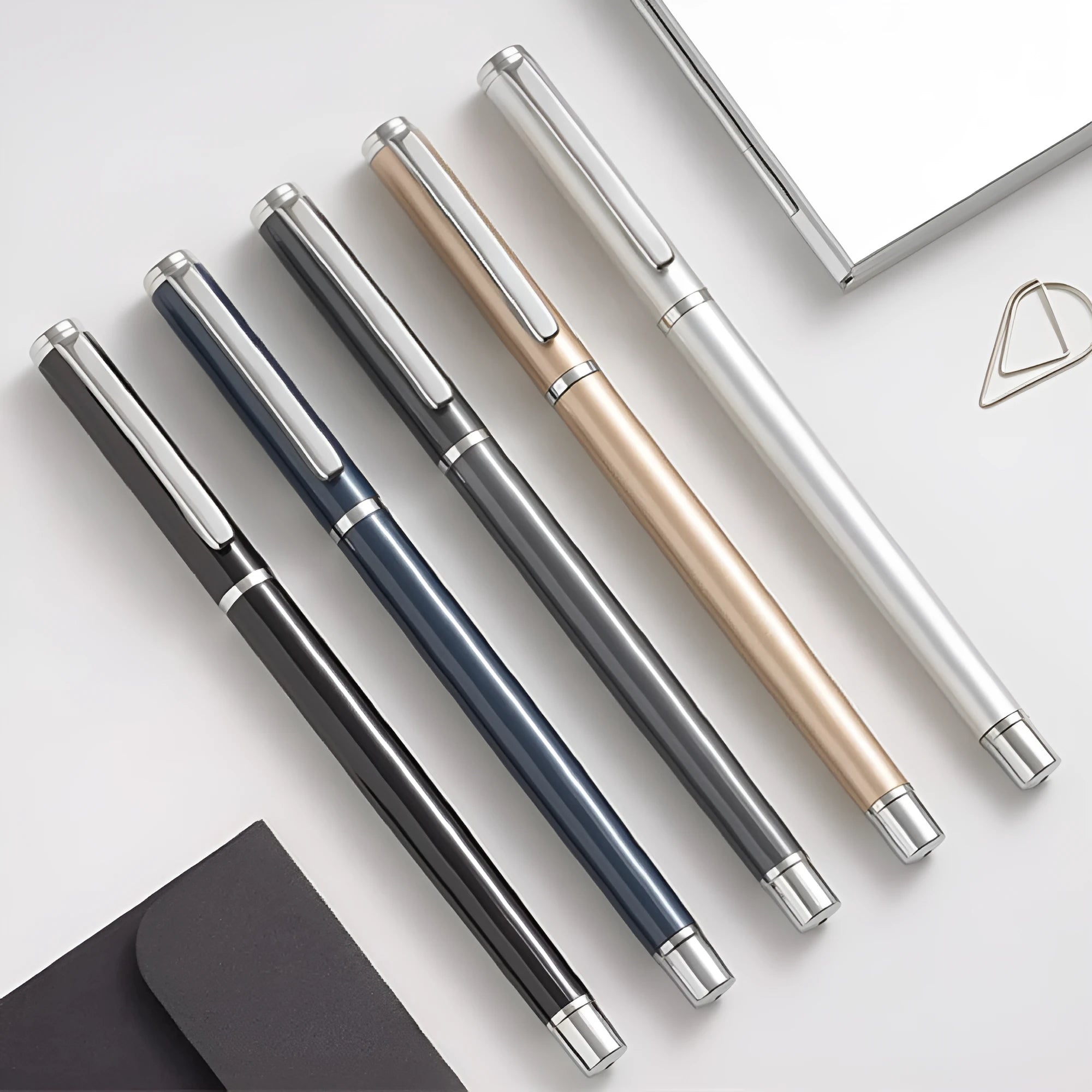 1201 metal gel pen with 0.5mm black ink refill showing 140mm length