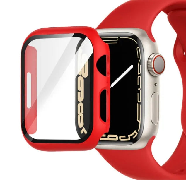 PC tempered film watch case protector in multiple colours and sizes for smartwatch protection
