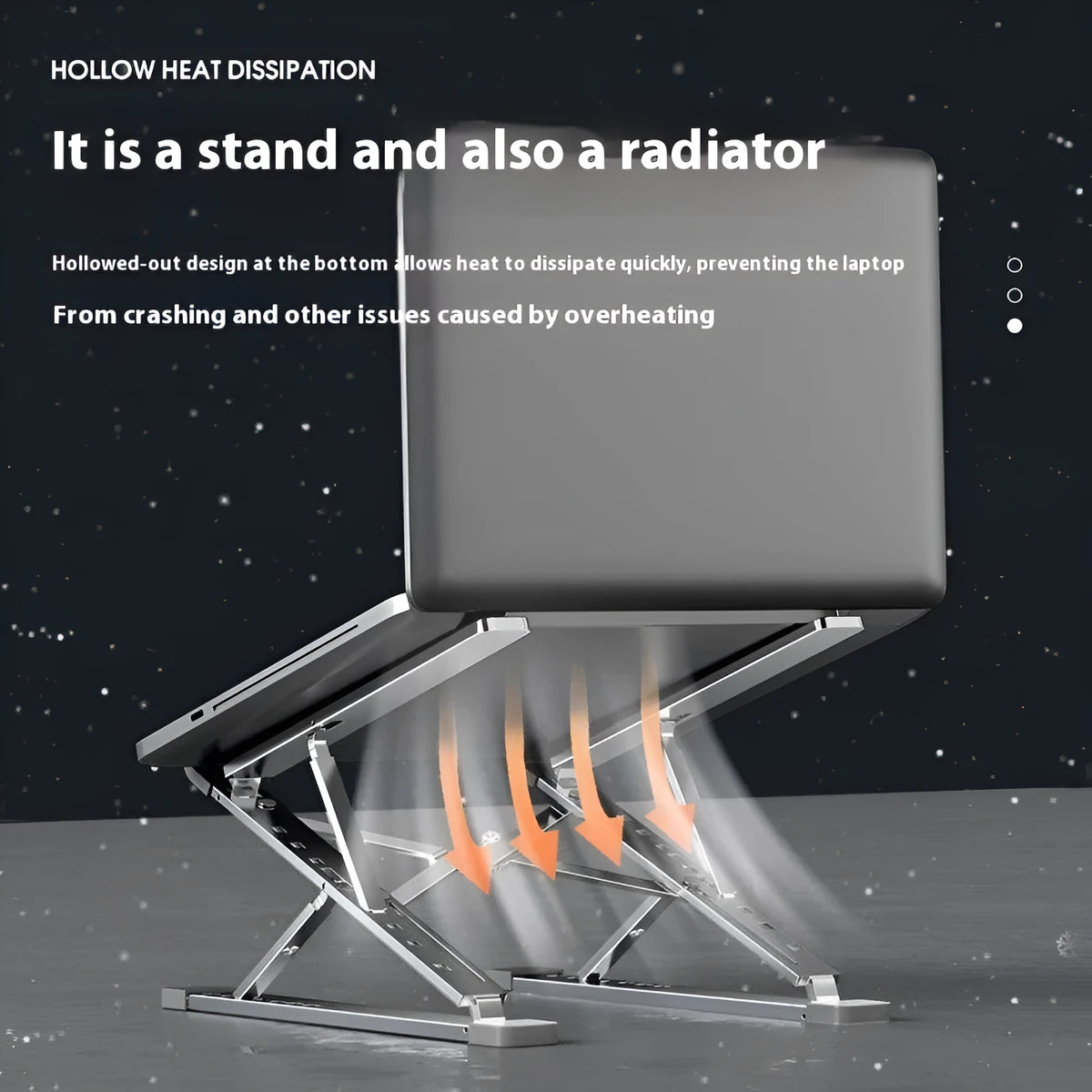 N8 folding computer stand, double-layer aluminium alloy riser with silicone pads, 29 x 5 x 3.5 cm, black grey or silver