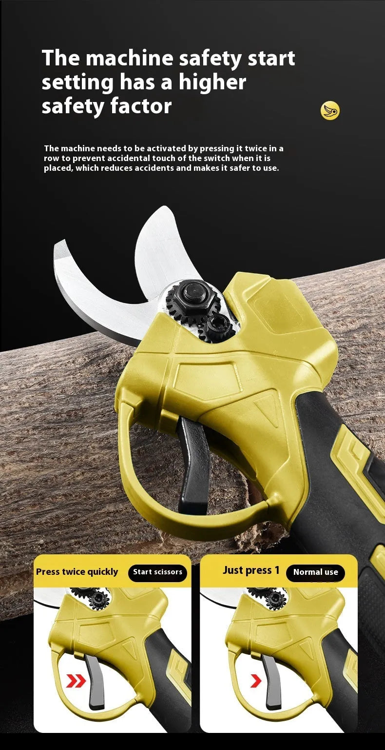 Electric pruning knife with lithium battery, brushless motor, and plastic storage box for branch cutting