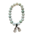 Natural jade bracelet with hanging Maitreya Buddha and geometric symbols, adjustable 18-22cm length