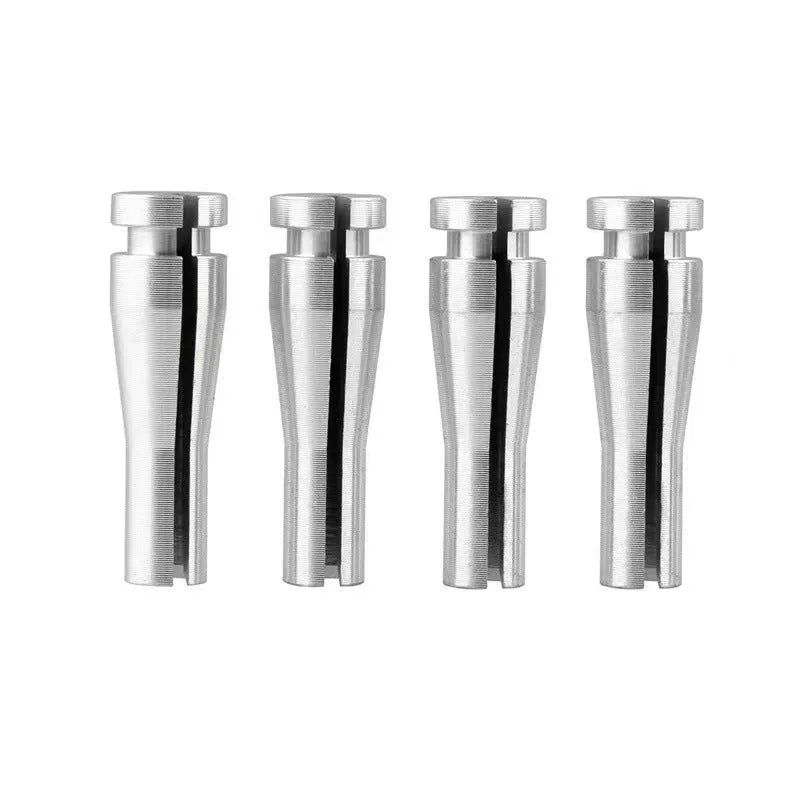 Four silver aluminium auto parts for Ford F-Series cab latch cable repair.