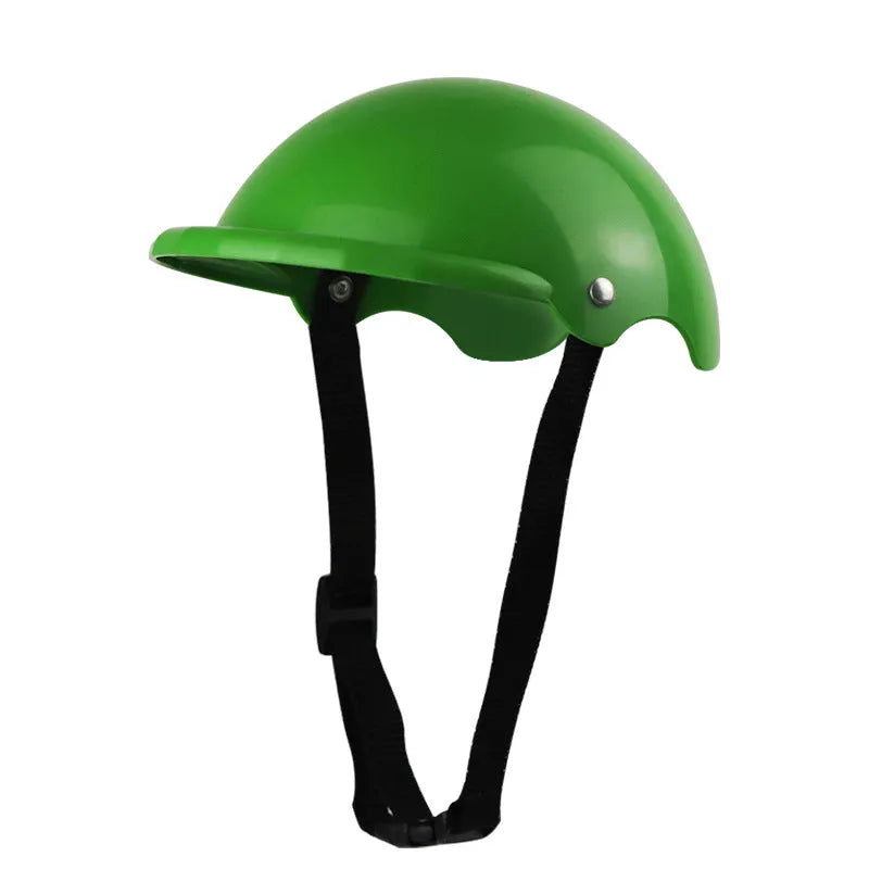 Small S-size pet helmet in pink, black, yellow, or green with monochrome pattern for motorcycle safety.