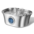 Stainless steel pet water dispenser with runway design and automatic refill system