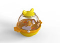 Yellow TPR dog tumbler food feeder toy with leakage design for interactive feeding