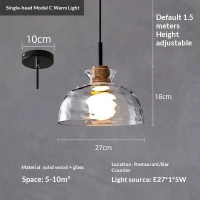 Three-head retro cafe bar pendant light in minimalist style, 220V warm light, long or round plate ceiling mount for study room or dining room.