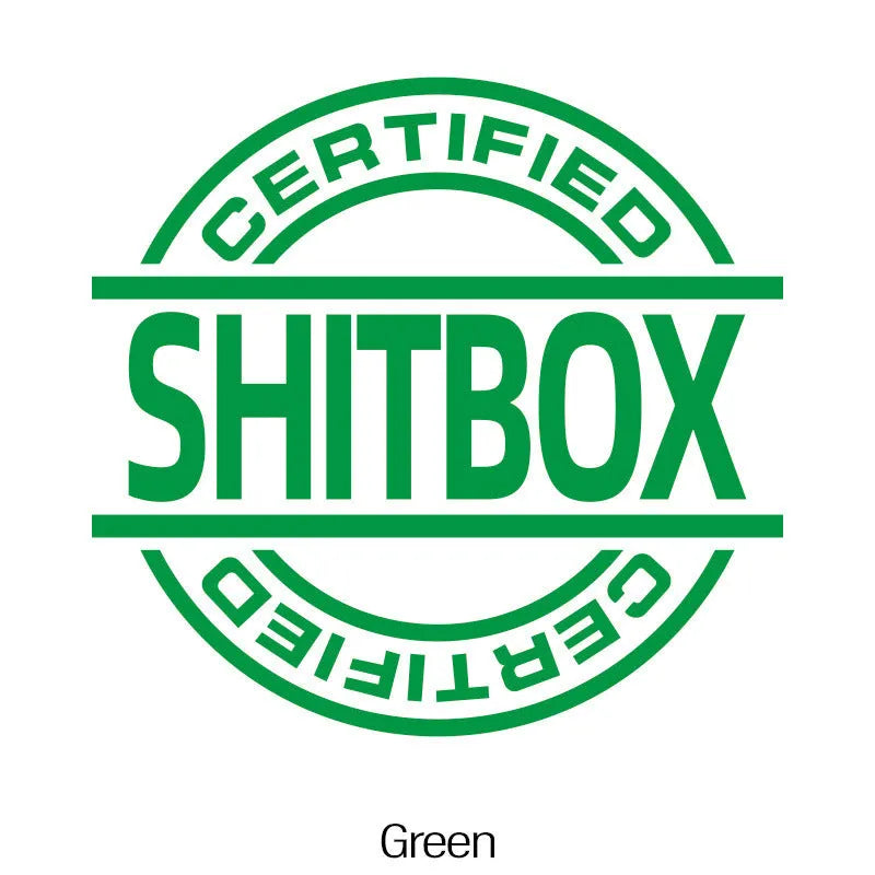 13x12cm creative vinyl car sticker showing ten colour options including metallic and glitter finishes