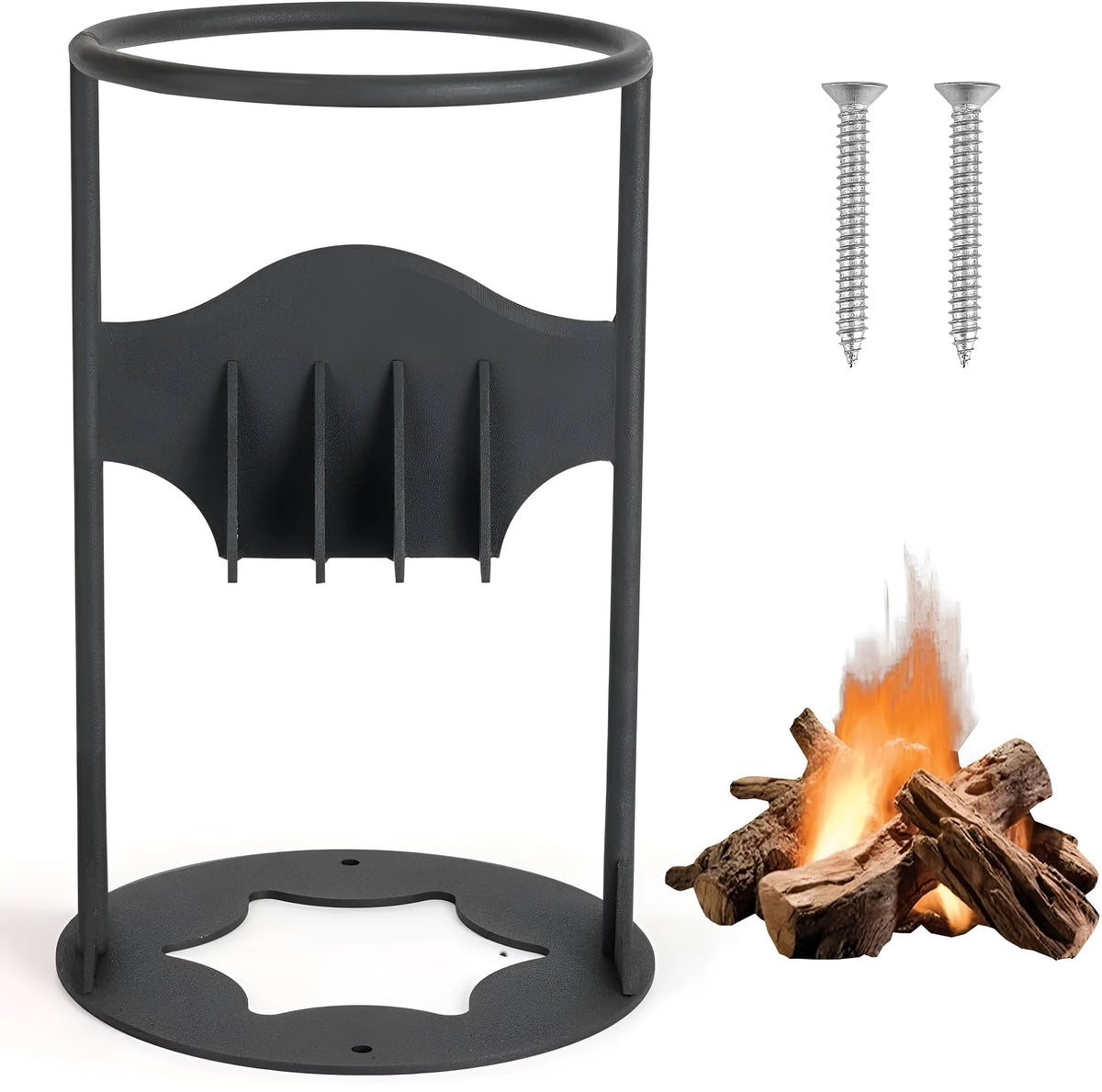 Manual high carbon steel wood splitting tool, wall-mounted log splitter in 19cm to 41cm sizes