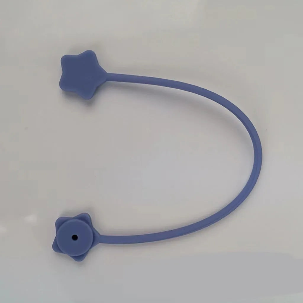 Silicone magnet cable winder wire organiser clip in assorted colours on a white background.