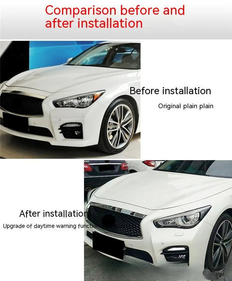 Infiniti Q50 Q70 front bumper LED turn signal and daytime running lamp with ABS housing
