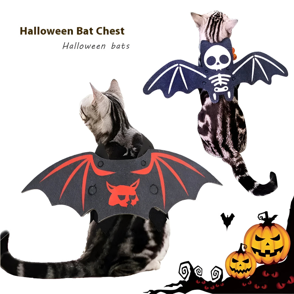 Halloween batwing costume for cats in felt fabric with bat wing design