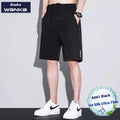 Men's thin ice silk quick-drying running shorts in black, dark blue, or light grey, sizes M to 4XL