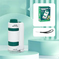 Portable plastic microscope set with specimen slides in white-green and white-black colour options.