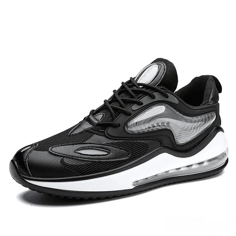 Men's casual shoes with air cushion height increasing sole in Space Black colour option