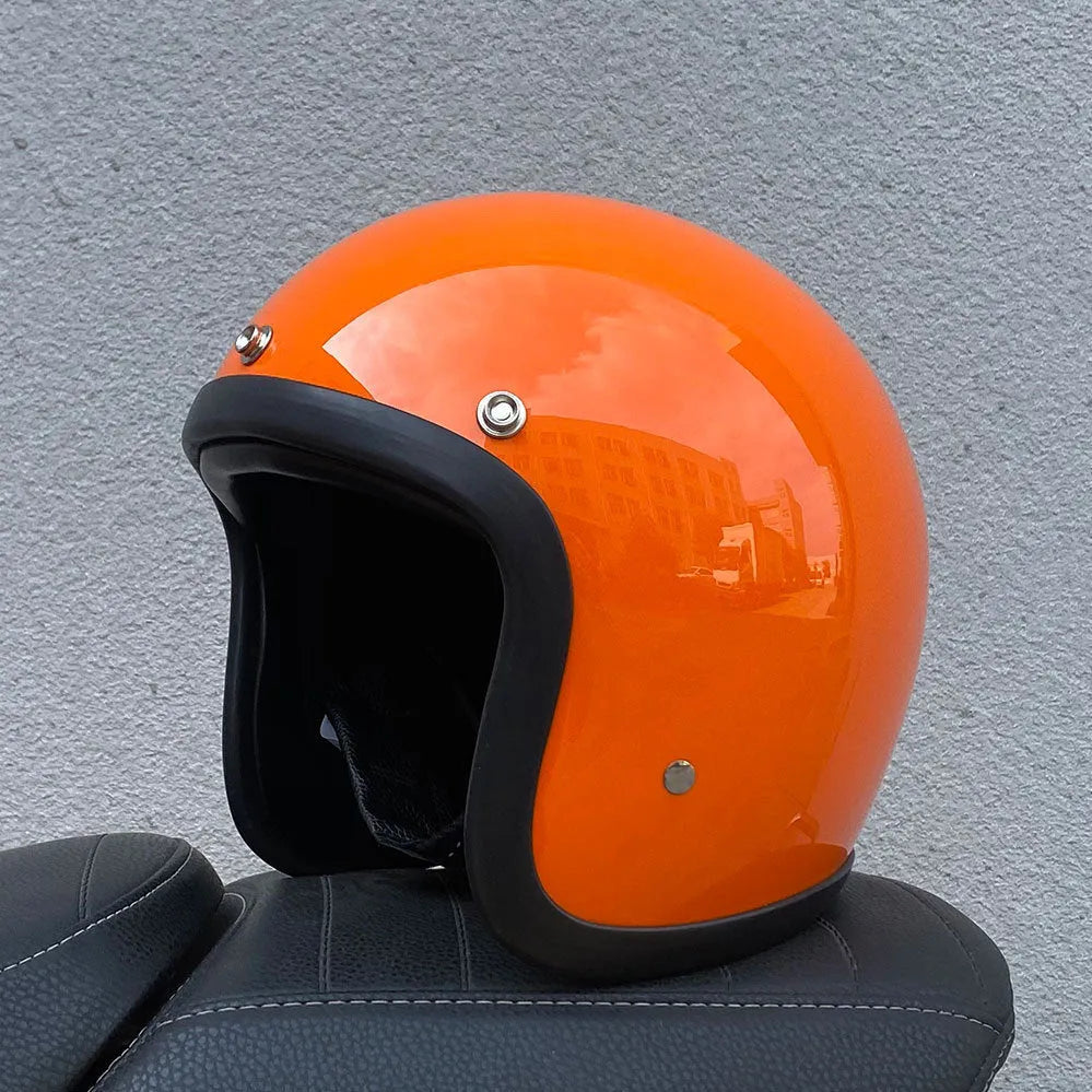 FRP motorcycle half helmet with retro design shown in Cement Gray colour, suitable for electric motorcycle commuting