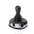 Black universal forklift hydraulic control lever joystick made from ABS plastic.