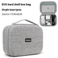 Multifunctional EVA digital storage bag in grey or black for data cables, headsets, and chargers, 3kg load