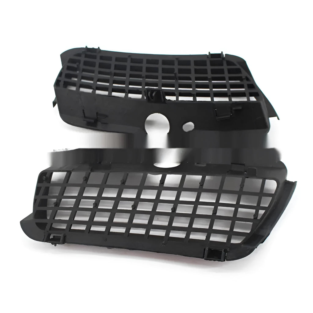 Pair of black ABS plastic Volkswagen Golf 3 front bumper fog light covers.