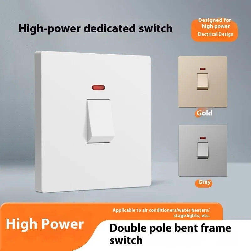 25A 45A 3P high-current plastic switch with light panel for curved rack installations in gold, grey, or white colour