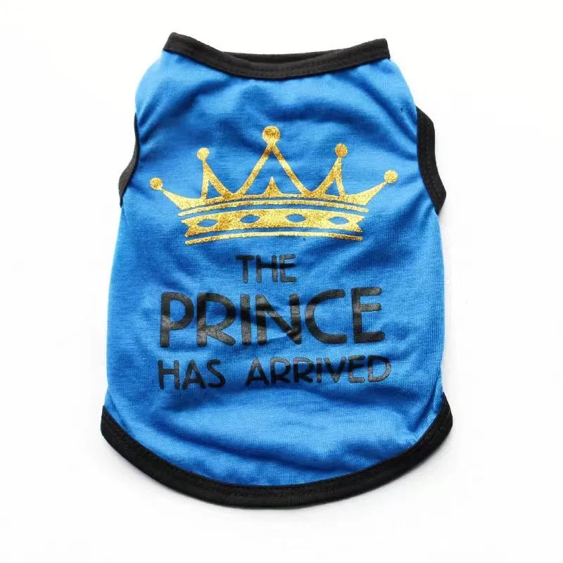 Cotton puppy vest for spring and summer in blue colour option with casual styling
