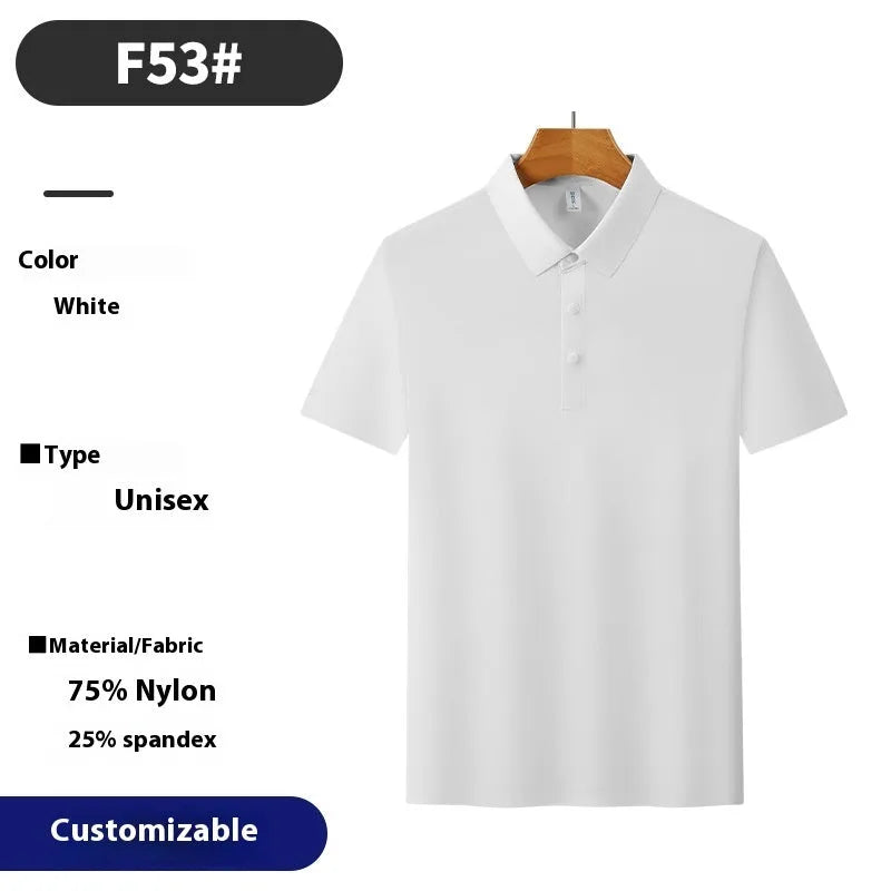 Brocade nylon blend seamless polo shirt in loose fit for summer sports