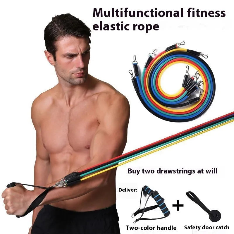 Multi-functional door sports 11-piece set combination pulling rope with ABS plastic construction