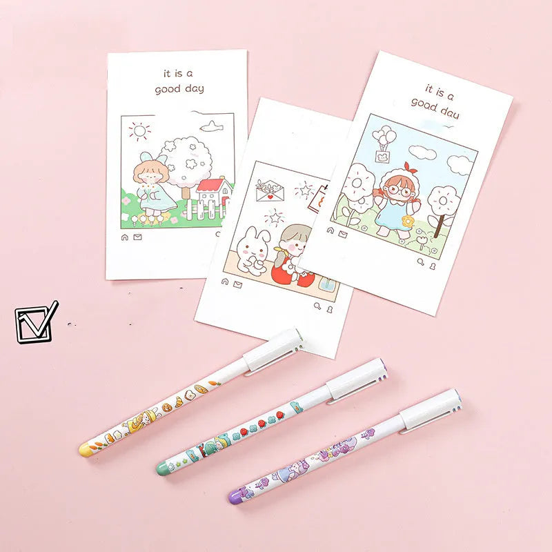 12-colour gel pen set with 0.5mm fine tips and plastic construction for office stationery