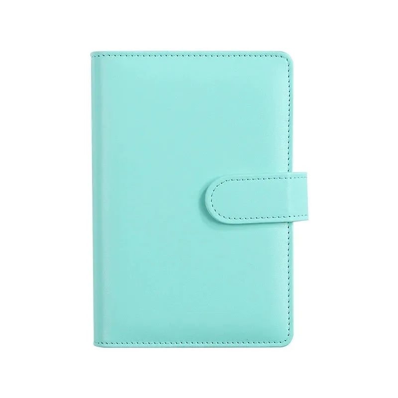 A5 PU leather zipper notebook shell in blue, showing closed zipper and smooth exterior, dimensions 235mm by 177mm