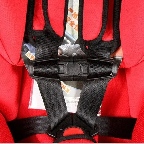 Black seat belt clip measuring 14.5cm by 4cm made from Nylon PA66 for securing vehicle seat belts
