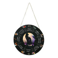 Boxwood decorative pendant with disc design options including rose, triangle, black cat, star, and owl, sized 29.5 cm