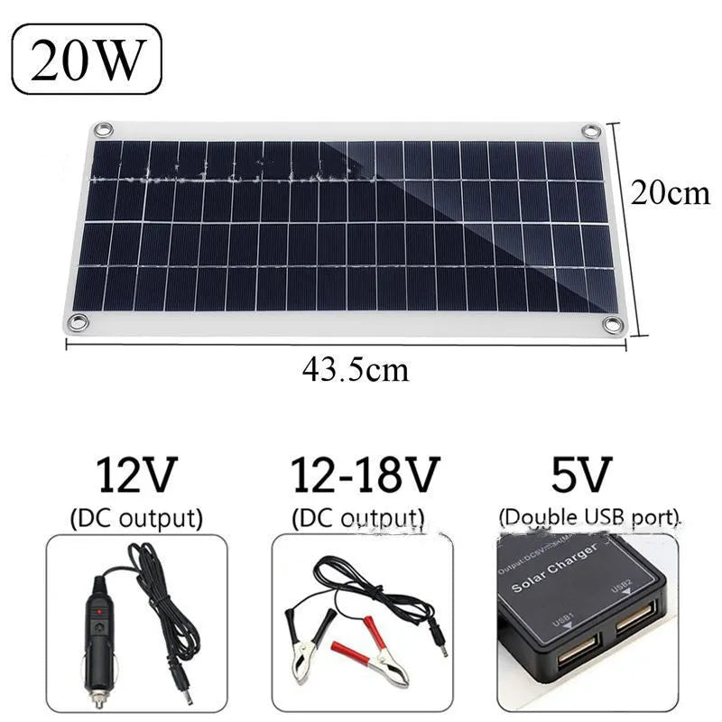 10W polysilicon solar panel with dual USB ports for outdoor device charging