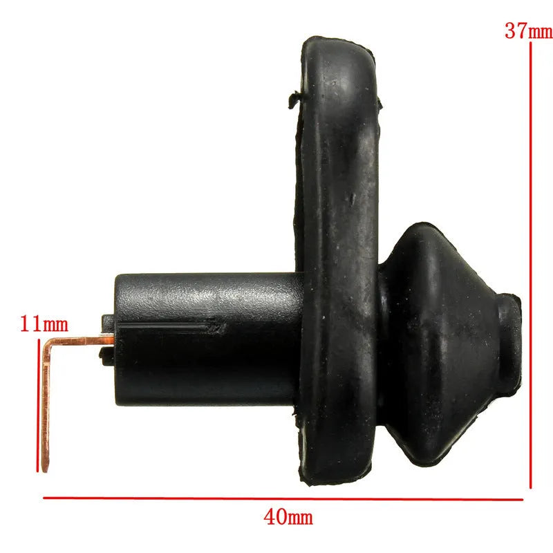 Black universal car interior door light switch made from plastic and metal components