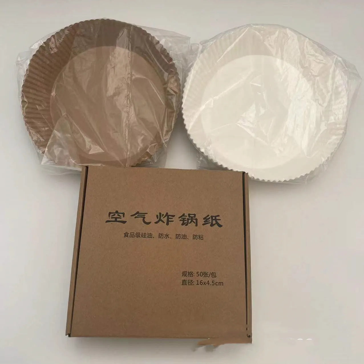 Disposable air fryer paper liners in round bowl shape with 4.5cm edges