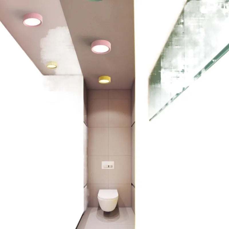 Ultra-thin surface mounted LED downlight with aluminium shell in seven colour options