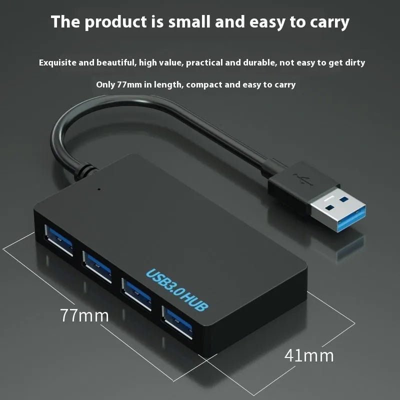 Multi-computer USB extender with 20cm cable showing USB 3.0 ports and Type-C connector options