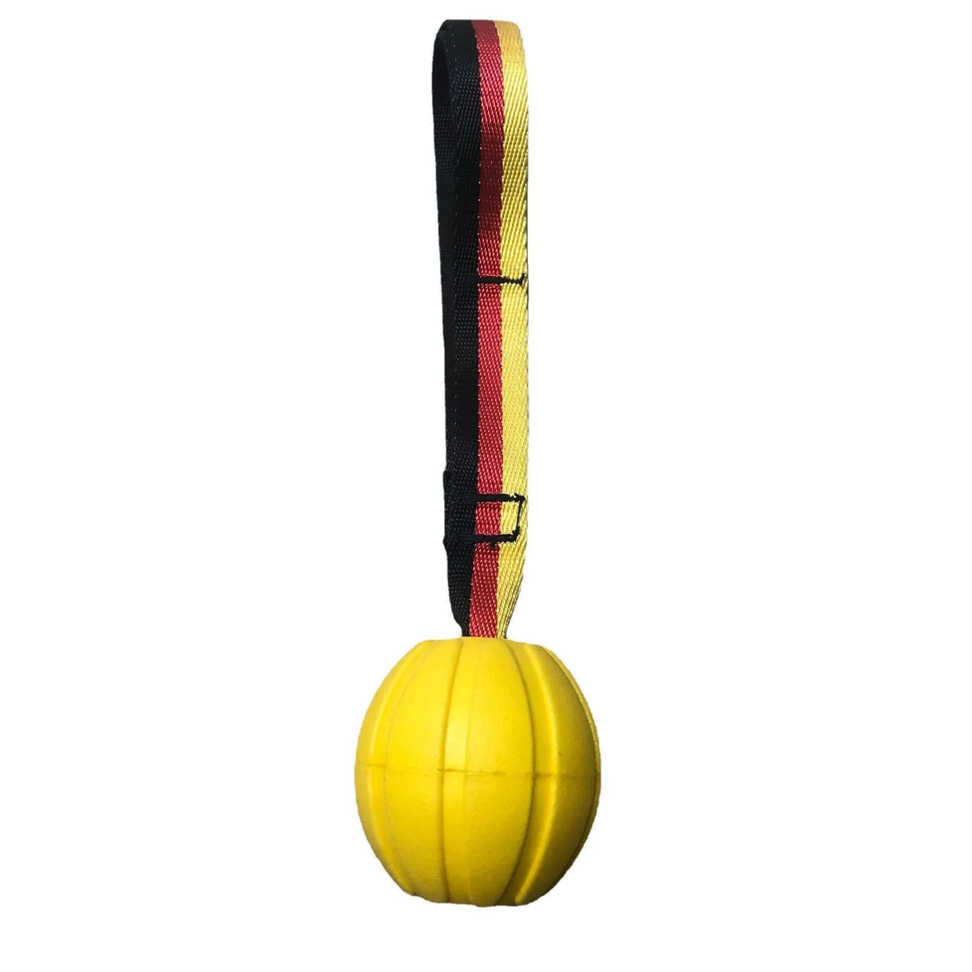 Floating EVA pet training ball in camouflage colour with 7cm diameter measurement shown