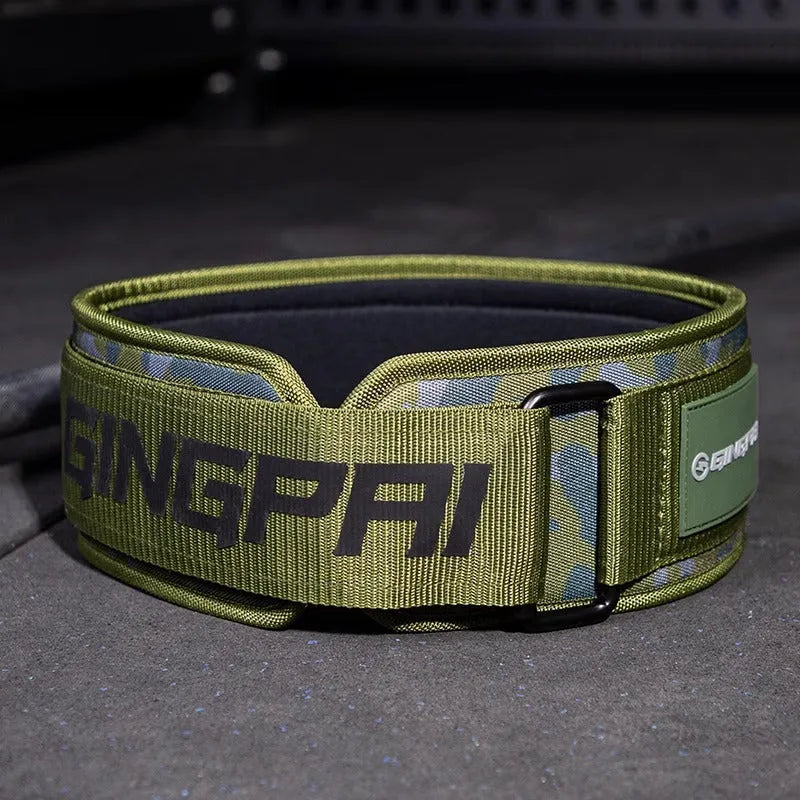 Abdominal exercising band for lumbar support during squats and weightlifting, adjustable in multiple sizes and colours
