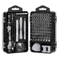115-in-1 precision screwdriver set with 91 bits, non-slip handle and extension bar in a sturdy outer box