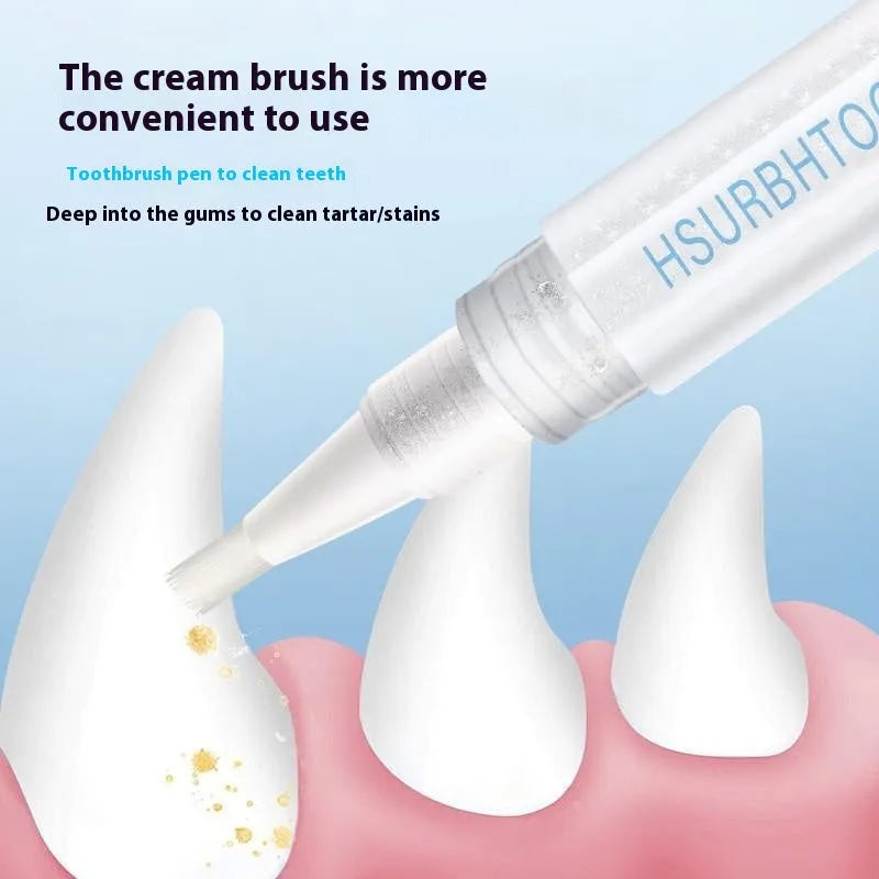 Plastic pet toothbrush pen for dogs with built-in toothpaste and rotating dispenser tail