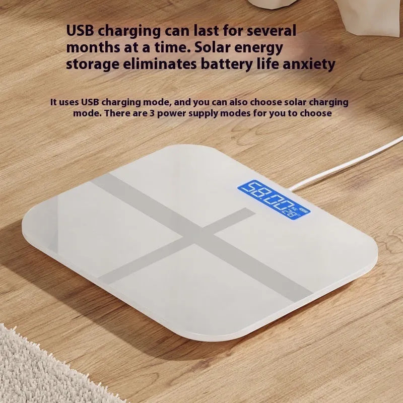 Household human body weighing scale with 26x26 cm platform in Cross Ice Crystal White colour