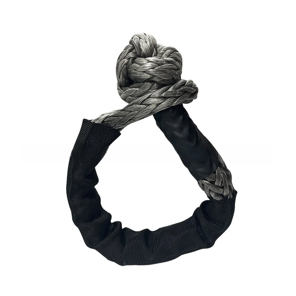 Polymer soft shackle trailer rope for vehicle recovery, shown in a colour option, with 12mm diameter and 17-tonne load rating.
