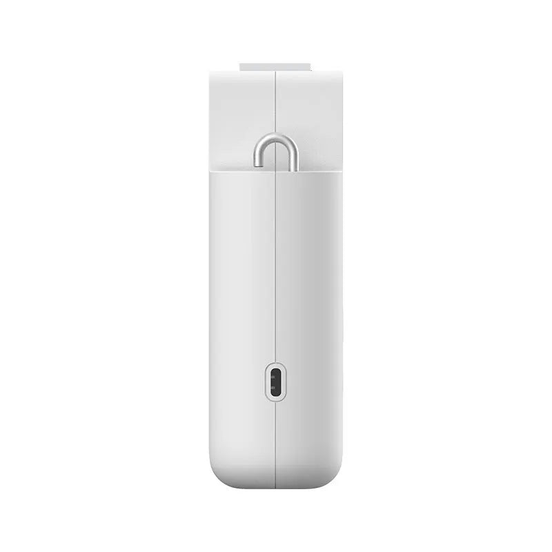 White USB rechargeable automatic curtain opener motor with wireless remote control.