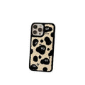Black plush fairy-themed funny back cover case for iPhone on a table