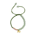 Red rope hand woven bracelet with lily flower design for women in national style