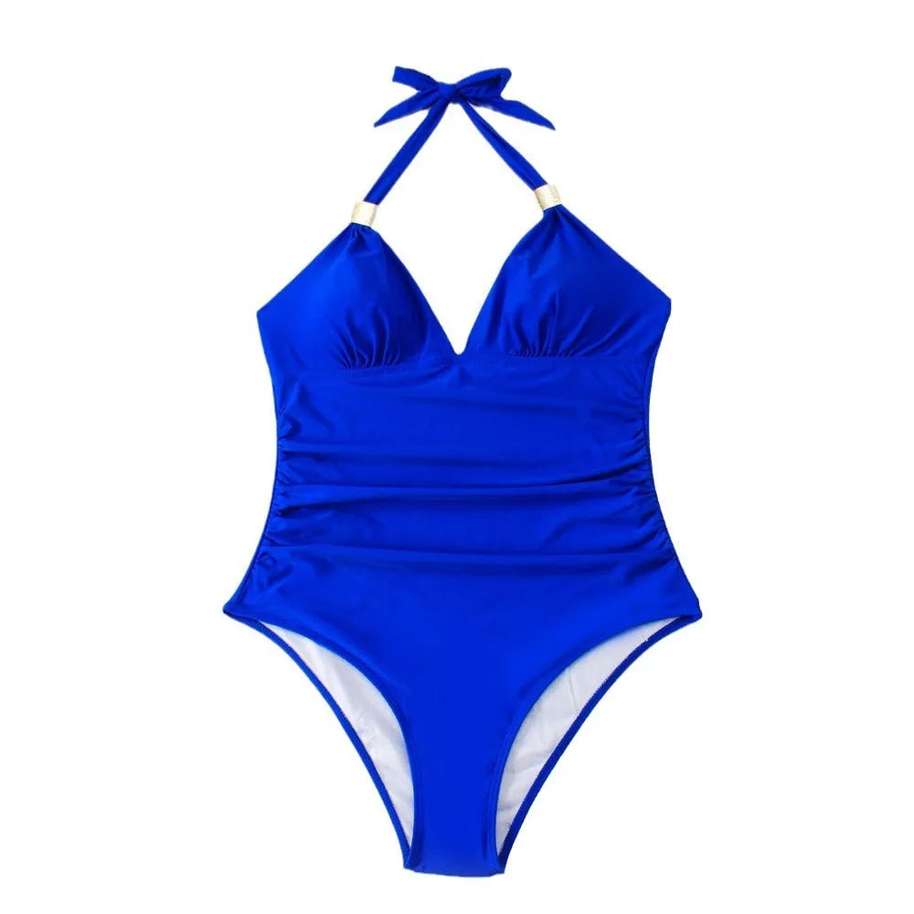 Women's casual quick-drying swimsuit in leopard print pattern, showing front design.