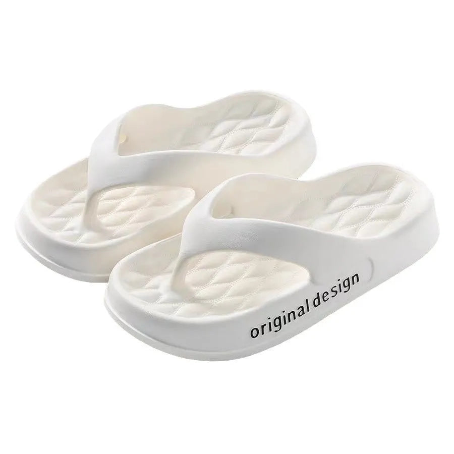 Men's EVA beach flip flops showing injection-moulded sole construction in available colour options