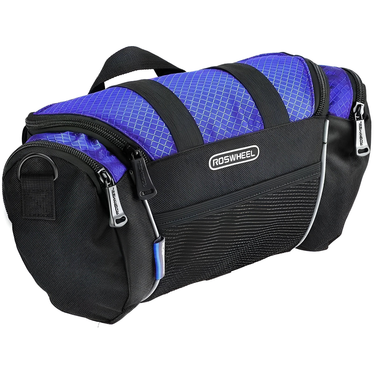 Canvas mountain bike handlebar bag, front beam bag, 32x11x17cm, navy blue or silver grey
