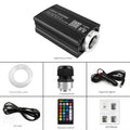 Car LED fibre optic cable set with 12V single-hole light source machine, optical fibre strands, remote control, and cigarette lighter plug.