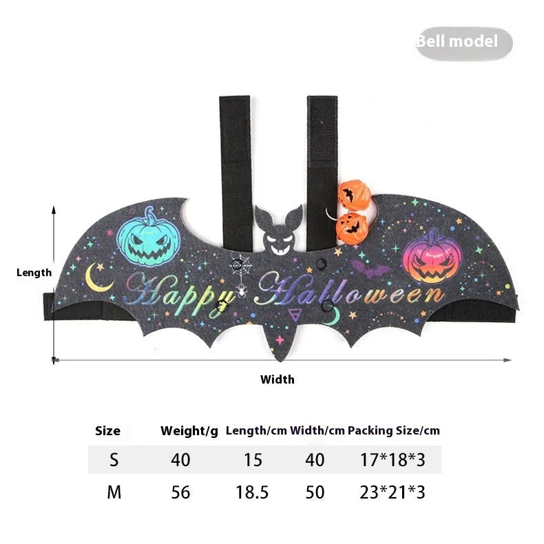 Halloween batwing costume for cats in felt fabric with bat wing design